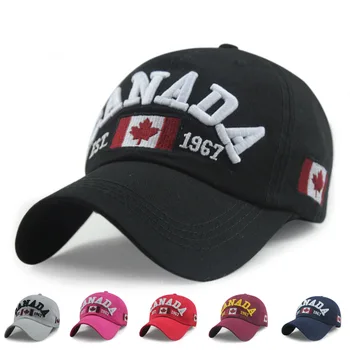 Recém-Chegados de Algodão Gorras Canadá Boné de Beisebol Bandeira do Canadá Chapéu Adjuatable Mens Bonés de Beisebol Nova Marca para Adultos