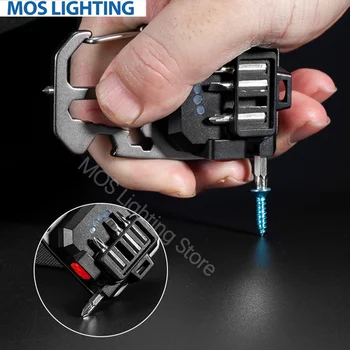 O Mini Keychain do Forte Luz, Portátil Pequeno Carregamento USB Lanterna Acampando ao ar livre Luz de Emergência Manutenção Luz de Trabalho