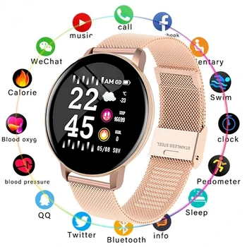 Mulheres Inteligentes Relógio Impermeável Smartwatch Homens de Fitness Tracker Monitor de Pressão Arterial Para IOS Android Smart Relógio PK P8 atacado