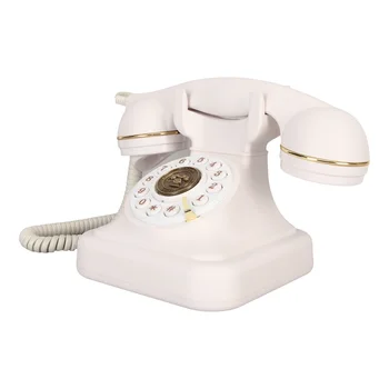 Retro Telefone Fixo Moda Antiga Vintage Decorativos Telefone de Botão Grande com Fio de Telefone Fixo para Casa, Hotel, Escritório de Negócios