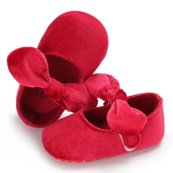Sapatos de Meninas bebê de Algodão Macio, Sólido PrincessToddler Sapatos Anti-derrapantes de Tênis Arco Sapatos de Bebê Meninas
