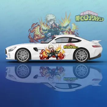 Meu Herói Academia anime adesivos de carros ita tuning racing vinil decalque envoltório lado gráficos porta do carro adesivo lado adesivo decalque