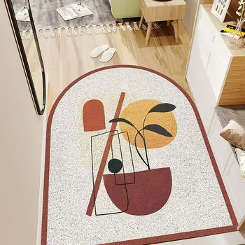 Ins Impresso Casa de Tapetes de Carpete Cozinha Entrada do Banheiro do PVC, Porta Tapete Quarto Semicírculo Corredor antiderrapante Capachos