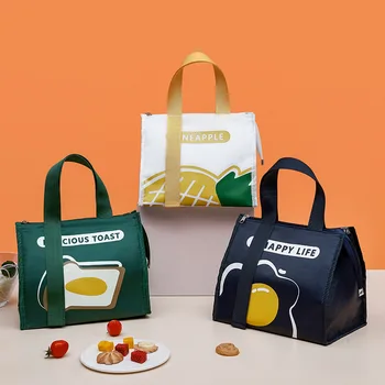 Nova Moda de Grande Capacidade Portátil Caixa de Almoço Bolsa Simples e Engrossado Impermeável Instantâneas Bag duplo Isolamento Saco