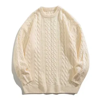 Cor sólida Blusas de Malha de Tricô Camisola de Malha de Lã Pulôver de Outono Inverno dos Homens Camisola de Harajuku Sueteres Hombre 2023