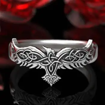 Viking da Noruega Corvo Nó Celta Anéis para Mulheres, Homens, Moda, Vintage, Punk, Gótico, Anéis de Dedo de Acessórios de Jóias Atacado
