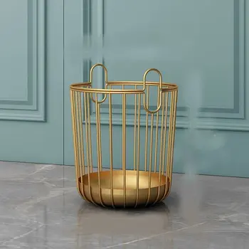 O Nordic light luxo de roupa suja cesta do armazenamento de ouro cesto de roupas ferro de engomar roupa suja cesta de família de roupa suja cesta