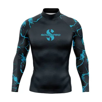 2023 Natação Mens T-Shirt Maiô de Manga Longa Skinsuit Guardas de Erupção Praia Proteção UV Nadar Mergulho, Surf, Camisa de Impressão Roupas