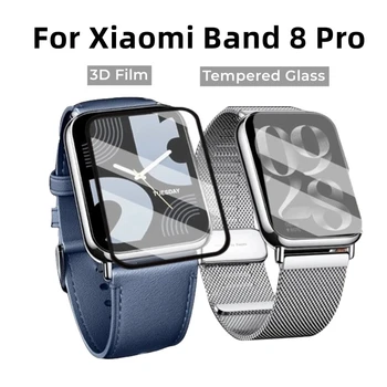 2PCS de Vidro Temperado para Xiaomi Banda 8 Pro 3D Curvas Protetor de Tela do Filme Suave para Xiaomi Inteligente miband 8pro HD de vidro