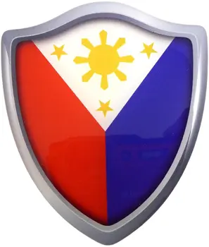 Philippine Bandeira Escudo Hemisférica de Decalque em 3D Borda Crachá de Resina Etiqueta do Carro do pára-brisa, pára-choque do Capacete da Motocicleta Decalque
