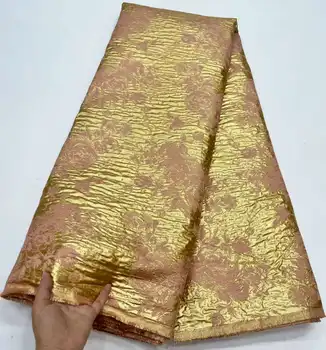NOVA Africano de Tule Tecidos de 5 Metros de Cetim de Impressão de Alta Qualidade Africano Brocade Laço Nigeriano Brocade 2023 de Costura Para as Mulheres se vestem