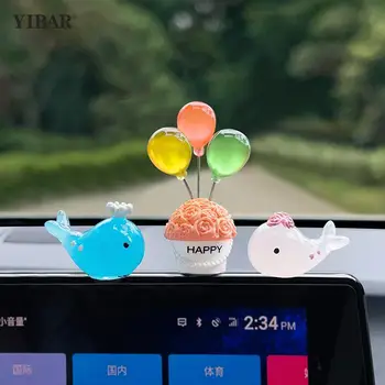 Painel De Console Do Interior Do Carro Suprimentos Mini Acessórios Criativos Animais Dos Desenhos Animados De Rosa Balão Multicolorido Decoração