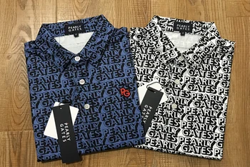 Camisas do golfe Verão de Homens Impresso Manga Curta Rápido-seca Polo T-shirts Exterior Desportivo Golf Tops 3035B