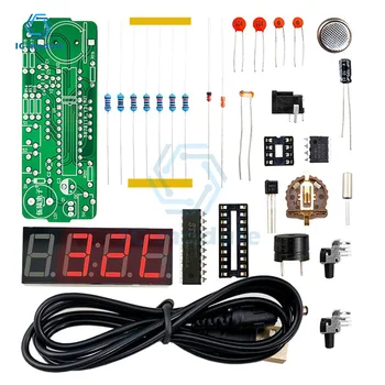 Relógio eletrônico de Kit 51 Chip Único Microcomputador Luz-Temperatura Controlada Data de Exibição LED para DIY Eletrônica de Aprendizagem