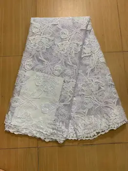 2023 Venda Quente Africano 3D white Lantejoulas Tecido do Laço de Alta Qualidade Laço de Renda francesa Tecido Nigeriano Rendas do Vestido de Casamento de Costurar