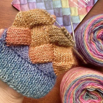 Multicolor Misturado Thread para DIY de Crochê feito à mão Fios Macios Gradiente Colorido Segmento de Acessórios de Vestuário Novo 50g/Roll