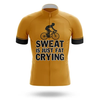 2023 Suor É Apenas A Gordura Chorando De Ciclismo Jersey De Manga Curta Tops De Bicicleta Downhill Camisa De Bicicleta De Estrada De Roupas Esportivas