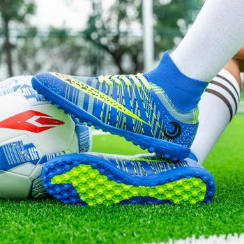 Mbappé Chuteira de Futebol Society Sapatos Chuteiras Atacado ao ar livre, resistentes ao Desgaste, Cravejado de Botas de Futebol de Futsal Treinamento de Tênis