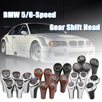Alta Fosco/Prata Brilhante 5/6 Velocidade de Couro, Botão de Mudança de marcha Manual para BMW E46 E90 E92 E39 X1 M Carro Punho da caixa de Velocidades Vara Botão