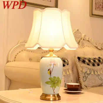 WPD Flores Aves Cerâmica Lâmpada da Tabela do DIODO emissor de Modernos Simples Quente Criativo de Cabeceira, Mesa de Luz para a Home Sala Quarto