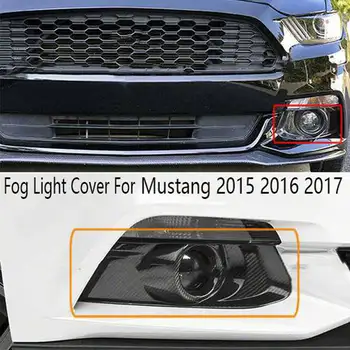 Para Ford Mustang 2015 2016 2017 Fibra De Carbono, Luz De Neblina Cobrir Bazel Grelhas De Luzes De Nevoeiro Da Lâmpada Quadro De Cobre Buraco Grill