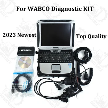Para Wabco kit de Diagnóstico Engate do Freio de ferramenta de Diagnóstico do Caminhão Scanner Para WABCO Pesados Scanner de Diagnóstico com CF19 portátil