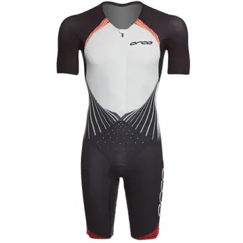 feito ORCA equipa de triatlo ropa ciclismo hombre de manga curta meia-calça de ciclismo terno de qualidade andar de BTT de natação executando o Vestido