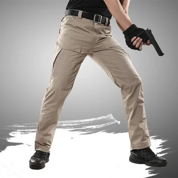 Homens do Tático Calças Aérea Casual Impermeável Paintball Tamanho Plus Multi Bolsos de Camuflagem Militar de Carga Calça Para Homens