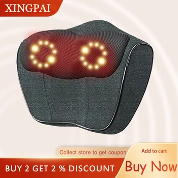 XINGPAI Venda Quente Smart Elétrico de Pescoço com Massageador Elétrico Compressa Quente Massagem Travesseiro Com Adaptador para Carro