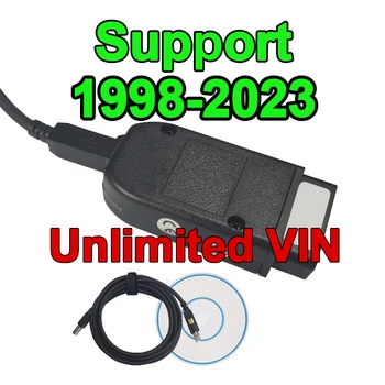1998-2023 Ilimitado VINs Para Vag Com 23.3.1 Hex V2 Para VW/ Audi/ Skoda/ Seat Braço ST32F405 Chip VAGCOM Scanner OBD2 Interface USB
