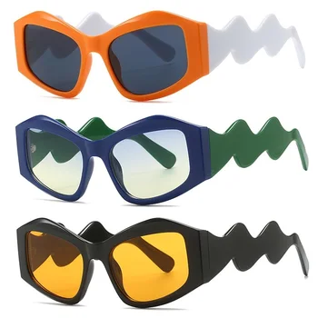 Novo Design Criativo Irregular Festa Óculos de Sol Ondulado Pernas de Moda da Personalidade do Designer de Óculos de sol para homens mulheres