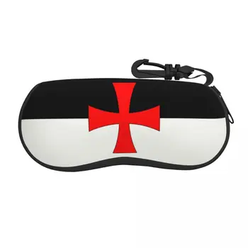 Personalizada Cavaleiros Templários Bandeira Shell De Óculos Caso Da Moda Guerreiro Medieval Cruzadas Cruz De Óculos Caso, Óculos De Sol, Protetor Caixa