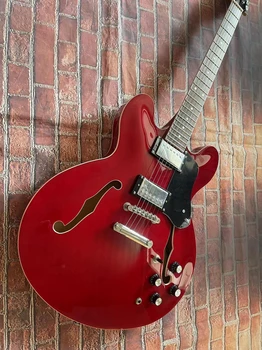 Vermelho 335 guitarra elétrica, high-end de recebimento, guarda negra, em estoque, super valor do pacote para o lar
