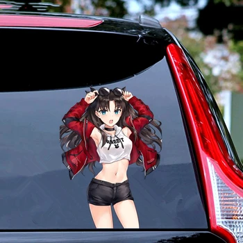 Super Sexy, Estilo Carro Bonito a Beleza dos desenhos animados Tohsaka Rin Waifu Anime JDM Janela de Decalque de Fate Stay Night Vinil Menina Adesivos de carros