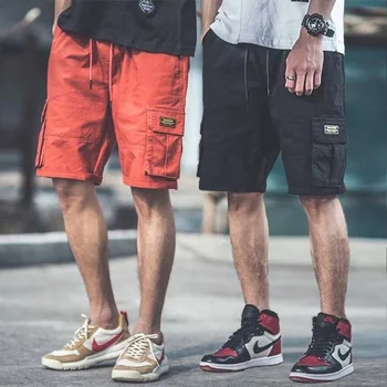 Homens de Shorts de Moda de Rua Roupas de Verão Para Homens Japão Estilo Harajuku Shorts de Comprimento de Joelho Carga Shorts Plus Size 5XL
