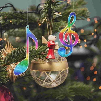12 Pcs Decoração De Natal, Enfeites De Música Encantos Decorações Pingente Pendurado Plástico