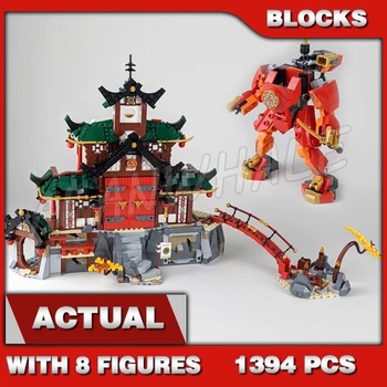 1394pcs Shinobi 3 camadas Dojo Templo salão de Chá Oficina de Pilão Veículo Mech 82208 Blocos de Construção de Brinquedos Compatível Com o Modelo