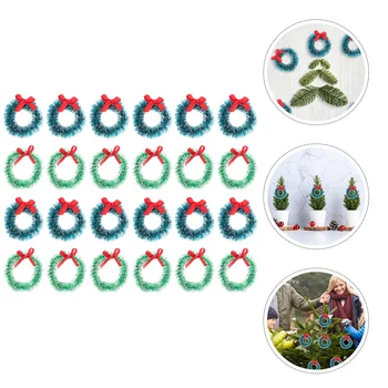 24 Pcs Guirlanda De Natal Em Miniatura De Brinquedo Pendurar Grinaldas Coroa Garland Casa Guirlandas De Móveis De Ornamento