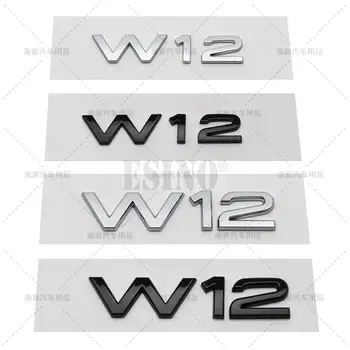 Estilo carro Motor W12 3D ABS Adesivo Emblema do Corpo do Carro de Trás do Tronco Fender Emblema de Acessórios Auto Para o Audi A6 A7 A8 S6 S8 RS6 RS8