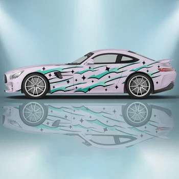 colorido chama Estrela de Carro adesivos universais grande adesivos pintado modificado de corrida adesivos gráfico de lado a dor adesivos de carros
