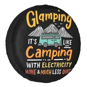 Glamping Glamper Tampa do Pneu Sobressalente para Jipe, Caminhadas, Camping SUV RV Trailer de Roda de Carro de Protetores de Acessórios de 14