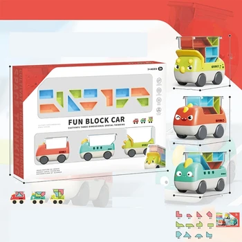 Mini-Dinossauro Caminhão de Brinquedo de Bebê Bloco de Carro de Brinquedo de Crianças Push & Ir de Carro Brinquedo Educativo E65D