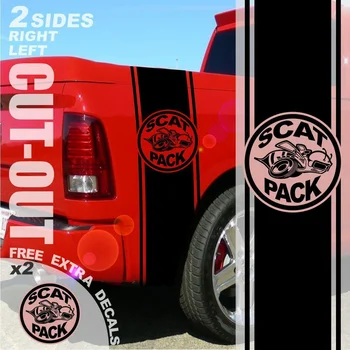 Para 1500 2500 3500 Caminhão do Lado da Cama Faixa SCAT PACK Dodge Vinil Adesivo Decalque BDS22