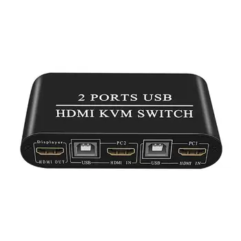 Multifuncional 4K de Alta KVM USB de 2 portas Manual Switcher Caixa de Teclado, Mouse Divisor de Dropship