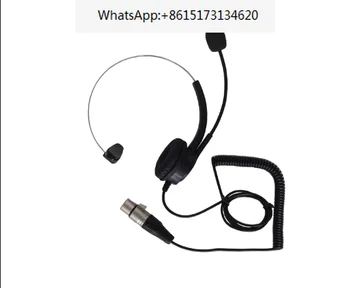 Para TELIKOU NE-11 Super Leve, Cabeça de Fone de ouvido com Microfone Intercom Fone de ouvido Conector XLR de 4 Pinos 5pin
