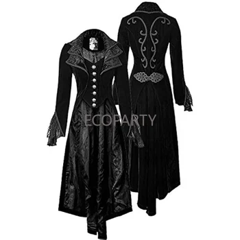 2023 Mulheres Steampunk Gótico Vintage Jaqueta Vitoriana Tailcoat Longo Trench Coat Casaco do Traje de Halloween Traje Cosplay Mulheres