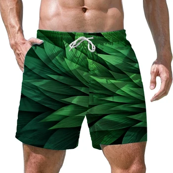 Verão nova shorts masculinos, folha de costura impressos em 3D homens de shorts estilo casual homens de shorts de tendência de alta qualidade shorts masculinos