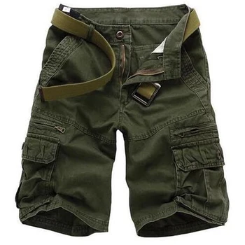 Os homens da Carga Shorts Homens Algodão Casual Multi-bolso do Macacão de bermuda masculina Mens Verão de Esportes Militares Calça Curta, Shorts Homem